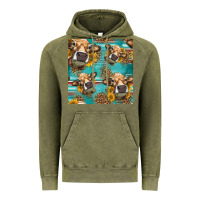 Vintage Olive western sunflowers cow seamless pattern Vintage Hoodie - HRA Design Shop