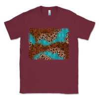 Burgundy turquoise glitter leopard background Classic Tee - AdoDesignShop