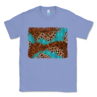 Colony Blue turquoise glitter leopard background Classic Tee - AdoDesignShop
