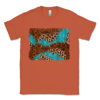 Copper turquoise glitter leopard background Classic Tee - AdoDesignShop