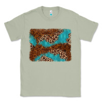 Matcha turquoise glitter leopard background Classic Tee - AdoDesignShop