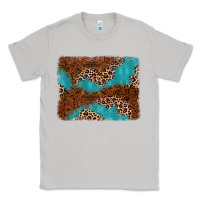 Moon Dust turquoise glitter leopard background Classic Tee - AdoDesignShop