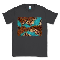 Smoke turquoise glitter leopard background Classic Tee - AdoDesignShop