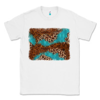 White turquoise glitter leopard background Classic Tee - AdoDesignShop