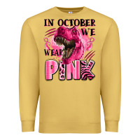 Antique Gold in october we wear pink dinosaur Premium Sweatshirt - LillyAllenDesigns