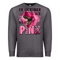 Charcoal Heather in october we wear pink dinosaur Premium Sweatshirt - LillyAllenDesigns