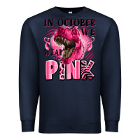 Navy in october we wear pink dinosaur Premium Sweatshirt - LillyAllenDesigns