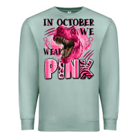 Seafoam in october we wear pink dinosaur Premium Sweatshirt - LillyAllenDesigns
