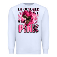 White in october we wear pink dinosaur Premium Sweatshirt - LillyAllenDesigns