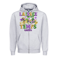 Heather Grey laissez les bon temps rouler Zipper Hoodie - MaliasSmallBusiness