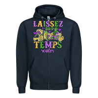 Navy laissez les bon temps rouler Zipper Hoodie - MaliasSmallBusiness