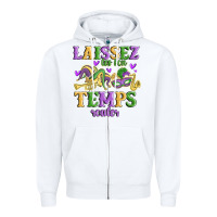 White laissez les bon temps rouler Zipper Hoodie - MaliasSmallBusiness