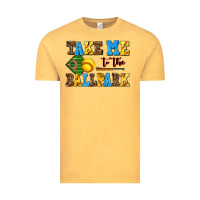 Vintage Mustard take me to the ballpark softball Vintage Tee - AdoDesignShop