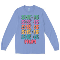 Colony Blue she is mom Long Sleeve Tee - JahusDesignShop
