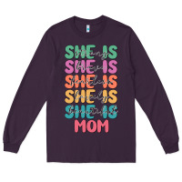 Plum she is mom Long Sleeve Tee - JahusDesignShop