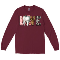 Burgundy love dentist life Long Sleeve Tee - Jasminsmagicworld