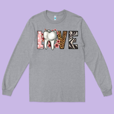Love Dentist Life Long Sleeve Tee Designed By Jasminsmagicworld