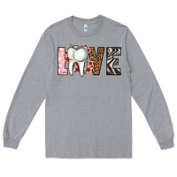 Heather Grey love dentist life Long Sleeve Tee - Jasminsmagicworld