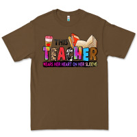 Cacao this teacher wears her heart on her sleeve Premium Tee - Zillion Design Studio