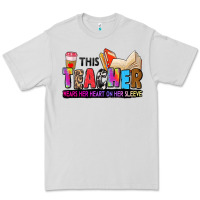 Dove Grey this teacher wears her heart on her sleeve Premium Tee - Zillion Design Studio