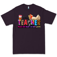 Plum this teacher wears her heart on her sleeve Premium Tee - Zillion Design Studio