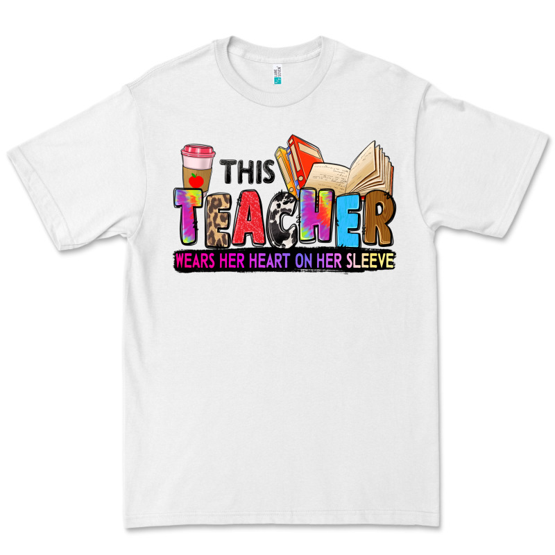 This Teacher Wears Her Heart On Her Sleeve Premium Tee by Zillion Design Studio | Teevron
