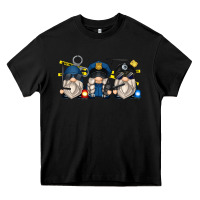 Black police gnomes Heavy Core Tee - Zillion Design Studio