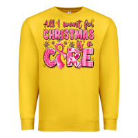 Lemon all i want for christmas is a cure breast cancer Premium Sweatshirt - LillyAllenDesigns