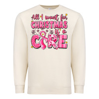 Sandshell all i want for christmas is a cure breast cancer Premium Sweatshirt - LillyAllenDesigns