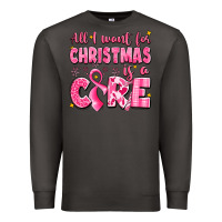 Smoke all i want for christmas is a cure breast cancer Premium Sweatshirt - LillyAllenDesigns