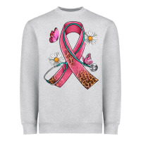 Heather Grey Cancer Ribbon Stethoscope Daisy Butterfly Heavyweight Sweatshirt - Artiststas