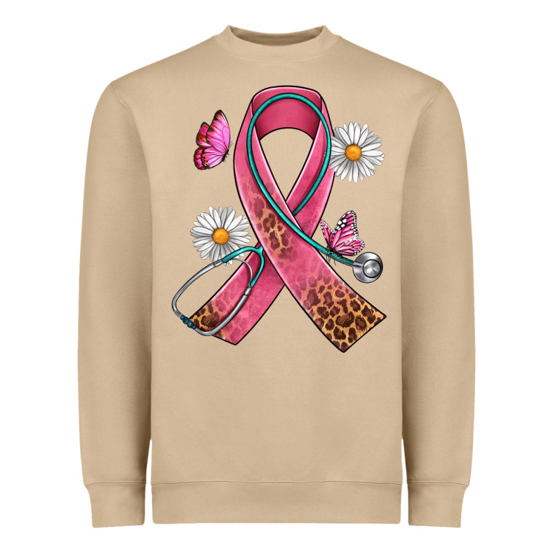 Cancer Ribbon Stethoscope Daisy Butterfly Heavyweight Sweatshirt by Artiststas | Teevron