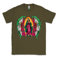 Army Green mexican flag wings our lady of guadalupe Classic Tee - Artiststas