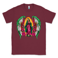 Burgundy mexican flag wings our lady of guadalupe Classic Tee - Artiststas