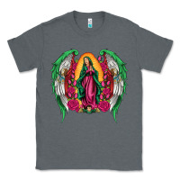 Charcoal Heather mexican flag wings our lady of guadalupe Classic Tee - Artiststas