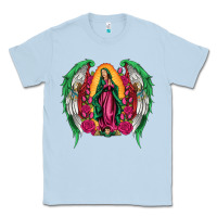Dusty Blue mexican flag wings our lady of guadalupe Classic Tee - Artiststas
