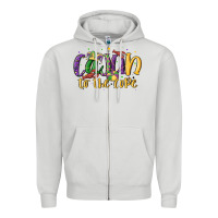 Dove Grey cajun to the core Zipper Hoodie - MaliasSmallBusiness