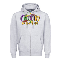 Heather Grey cajun to the core Zipper Hoodie - MaliasSmallBusiness