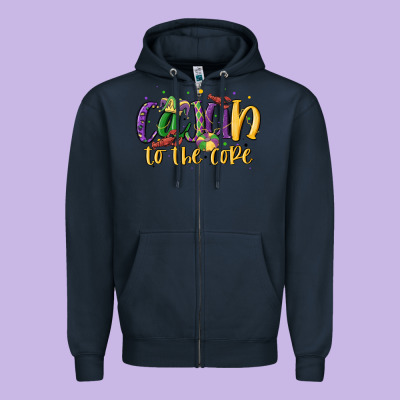 Cajun To The Core Zipper Hoodie Designed By Maliassmallbusiness