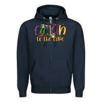 Navy cajun to the core Zipper Hoodie - MaliasSmallBusiness