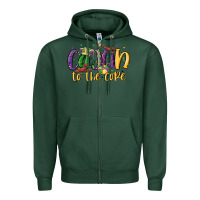 Sports Green cajun to the core Zipper Hoodie - MaliasSmallBusiness