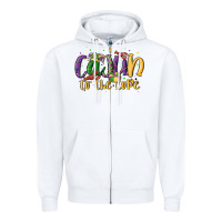 White cajun to the core Zipper Hoodie - MaliasSmallBusiness