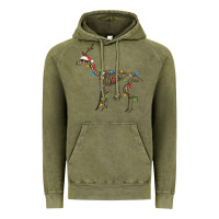 Vintage Olive christmas deer skeleton Vintage Hoodie - FaDigitalArtStudio