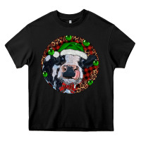 Black Baby Cow Christmas Heavy Core Tee - RanaPortraitStore
