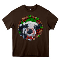 Chocolate Brown Baby Cow Christmas Heavy Core Tee - RanaPortraitStore