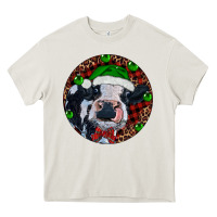 Cream Baby Cow Christmas Heavy Core Tee - RanaPortraitStore