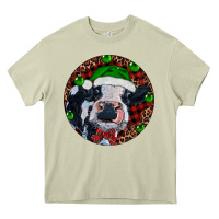 Mossy Baby Cow Christmas Heavy Core Tee - RanaPortraitStore