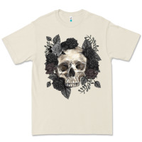 Bone Floral skull Premium Tee - RanaPortraitStore
