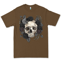 Cacao Floral skull Premium Tee - RanaPortraitStore