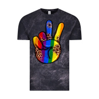 Cloud Black pride leopard peace hand Vintage Tee - JahusDesignShop